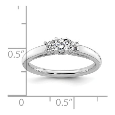 14K White Gold 3-Stone Engagement Ring Mounting – view 8