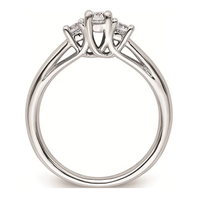 14K White Gold 3-Stone Engagement Ring Mounting – view 3