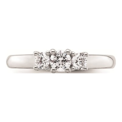 14K White Gold 3-Stone Engagement Ring Mounting – view 5