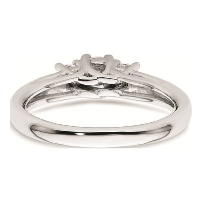 14K White Gold 3-Stone Engagement Ring Mounting – view 6