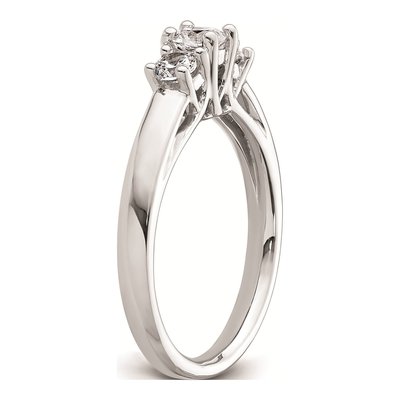 14K White Gold 3-Stone Engagement Ring Mounting – view 7