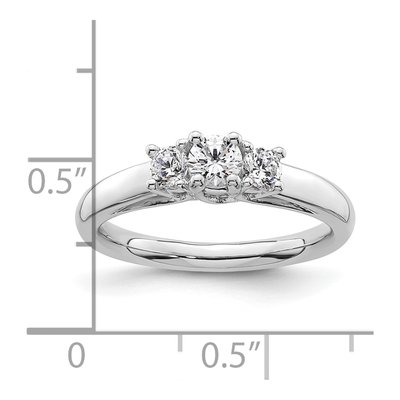 14K White Gold 3-Stone Engagement Ring Mounting – view 8