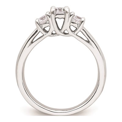 14K White Gold 3-Stone Engagement Ring Mounting – view 3