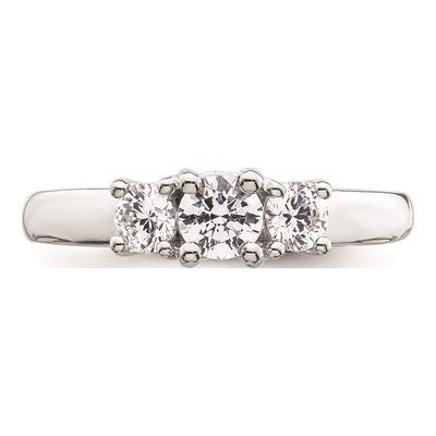 14K White Gold 3-Stone Engagement Ring Mounting – view 5