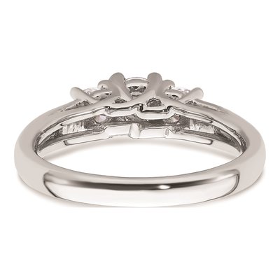 14K White Gold 3-Stone Engagement Ring Mounting – view 6