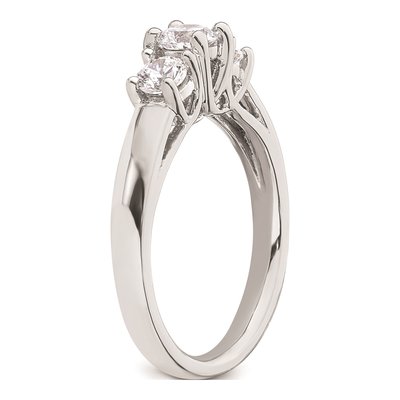 14K White Gold 3-Stone Engagement Ring Mounting – view 7
