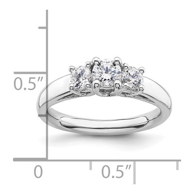 14K White Gold 3-Stone Engagement Ring Mounting – view 8