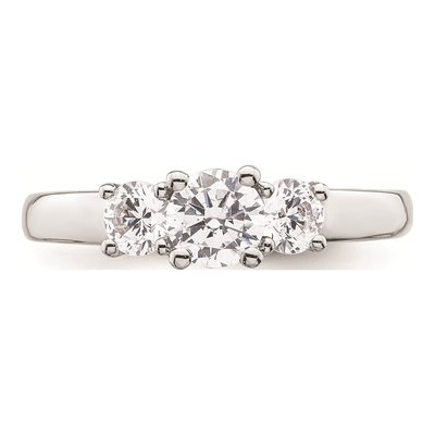 14K White Gold 3-Stone Engagement Ring Mounting – view 5