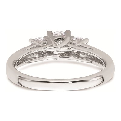 14K White Gold 3-Stone Engagement Ring Mounting – view 6