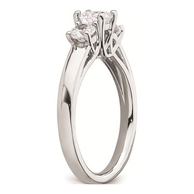 14K White Gold 3-Stone Engagement Ring Mounting – view 7