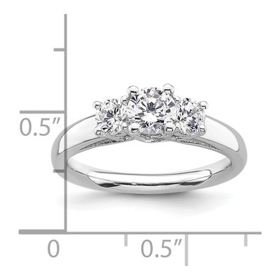 14K White Gold 3-Stone Engagement Ring Mounting – view 8