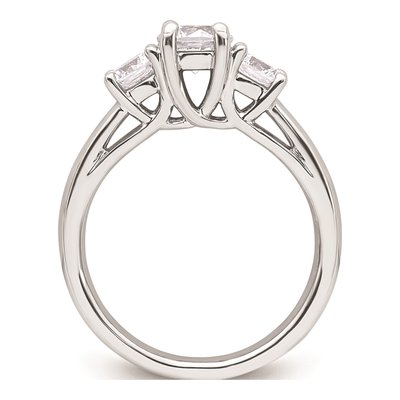 14K White Gold 3-Stone Engagement Ring Mounting – view 3