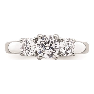 14K White Gold 3-Stone Engagement Ring Mounting – view 5