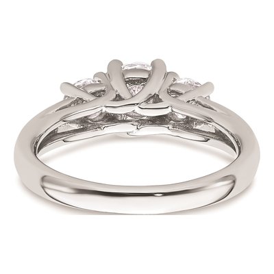 14K White Gold 3-Stone Engagement Ring Mounting – view 6