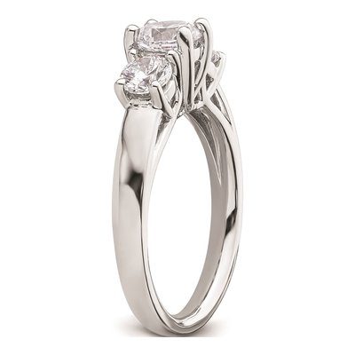 14K White Gold 3-Stone Engagement Ring Mounting – view 7