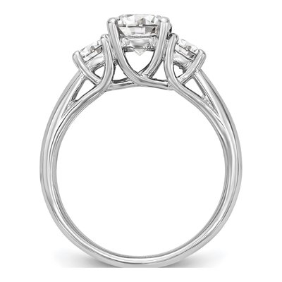 14K White Gold 3-Stone Engagement Ring Mounting – view 2