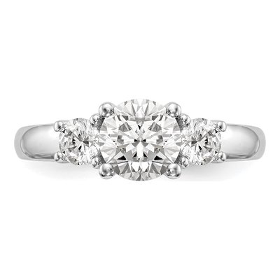14K White Gold 3-Stone Engagement Ring Mounting – view 4