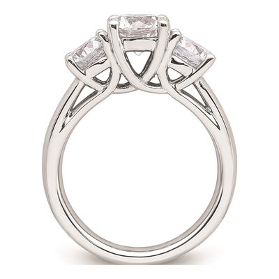 14K White Gold 3-Stone Engagement Ring Mounting – view 3
