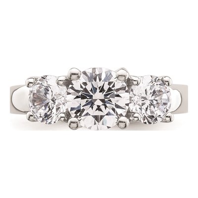 14K White Gold 3-Stone Engagement Ring Mounting – view 5