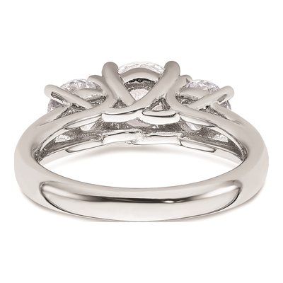 14K White Gold 3-Stone Engagement Ring Mounting – view 6