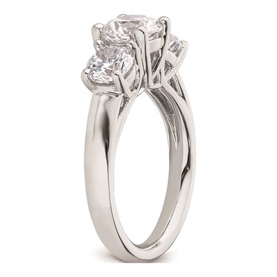 14K White Gold 3-Stone Engagement Ring Mounting – view 7