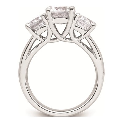 14K White Gold 3-Stone Engagement Ring Mounting – view 3