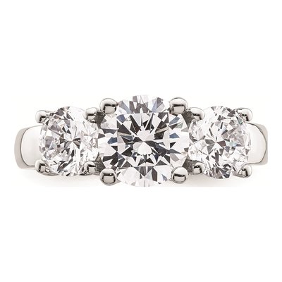 14K White Gold 3-Stone Engagement Ring Mounting – view 5