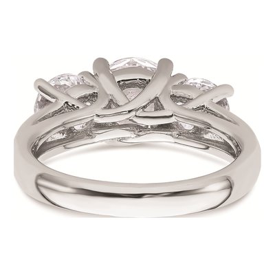 14K White Gold 3-Stone Engagement Ring Mounting – view 6