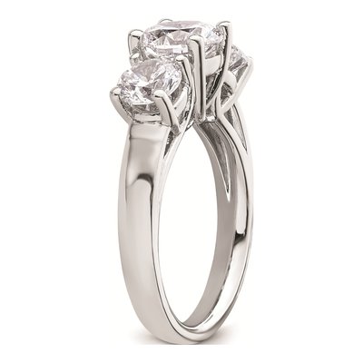 14K White Gold 3-Stone Engagement Ring Mounting – view 7
