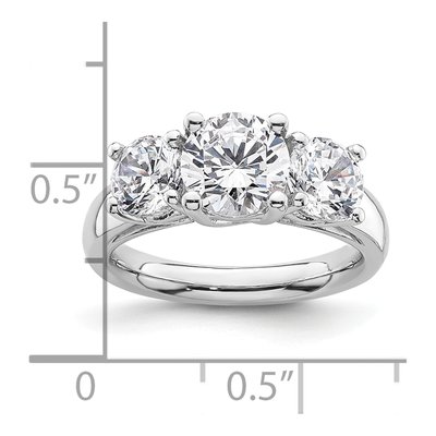 14K White Gold 3-Stone Engagement Ring Mounting – view 8