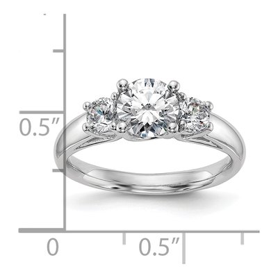 14K White Gold 3-Stone Ring Mounting – view 7