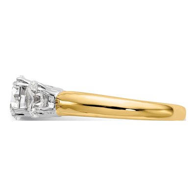 14K Two-Tone Gold 3-Stone Engagement Ring Mounting – view 4