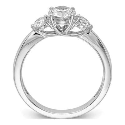 14K White Gold 3-Stone Engagement Ring Mounting – view 3