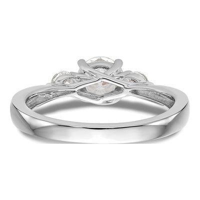 14K White Gold 3-Stone Engagement Ring Mounting – view 6