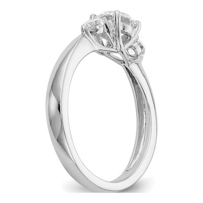 14K White Gold 3-Stone Engagement Ring Mounting – view 7