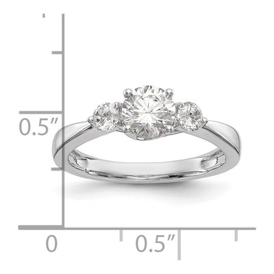 14K White Gold 3-Stone Engagement Ring Mounting – view 8