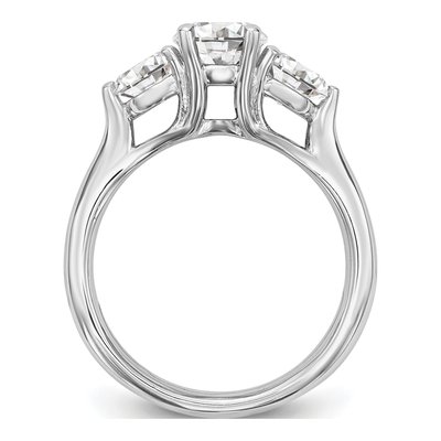 14K White Gold 3-Stone Ring Mounting – view 2