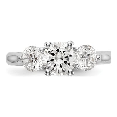 14K White Gold 3-Stone Ring Mounting – view 4