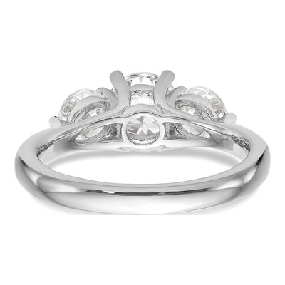 14K White Gold 3-Stone Ring Mounting – view 5