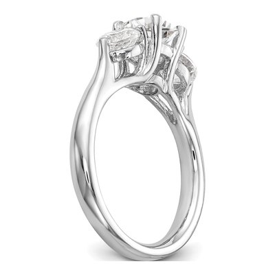 14K White Gold 3-Stone Ring Mounting – view 6