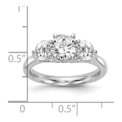 14K White Gold 3-Stone Ring Mounting – view 7