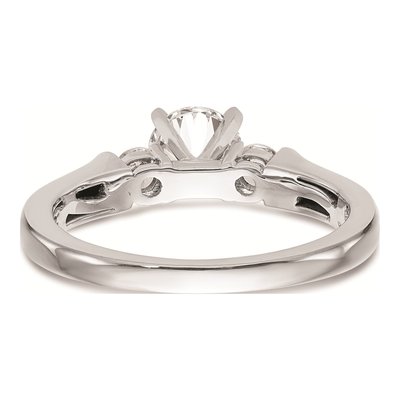 14K White Gold 3-Stone Engagement Ring Mounting – view 6