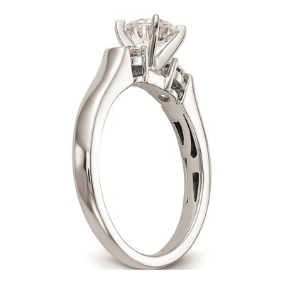 14K White Gold 3-Stone Engagement Ring Mounting – view 7