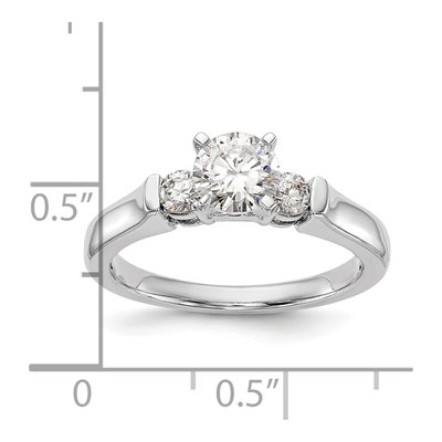 14K White Gold 3-Stone Engagement Ring Mounting – view 8
