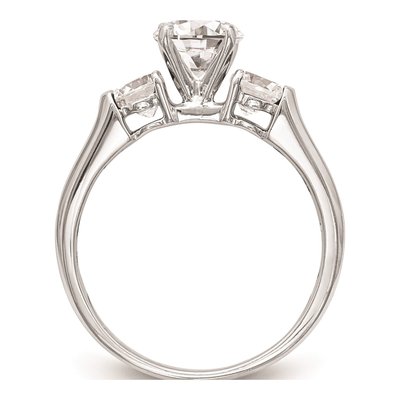 14K White Gold 3-Stone Engagement Ring Mounting – view 3