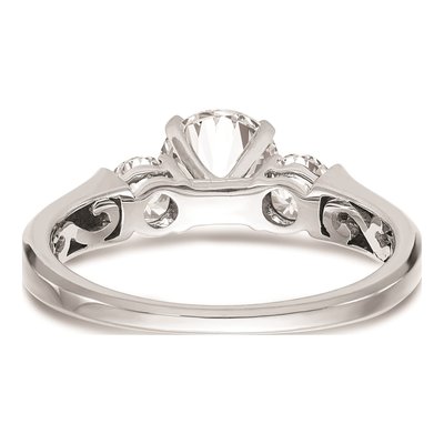 14K White Gold 3-Stone Engagement Ring Mounting – view 6