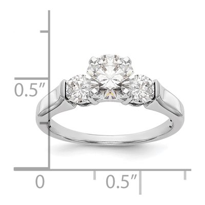 14K White Gold 3-Stone Engagement Ring Mounting – view 8