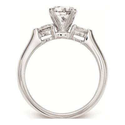 14K White Gold 3-Stone Engagement Ring Mounting – view 2