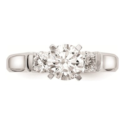 14K White Gold 3-Stone Engagement Ring Mounting – view 4