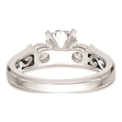 14K White Gold 3-Stone Engagement Ring Mounting – view 5